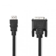 HDMI Kabel | HDMI Connector | DVI-D 24+1-Pins Male | 1080p | Vernikkeld | 2.00 m | Recht | PVC | Zwart | Label