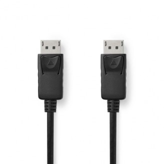 DisplayPort-Kabel | DisplayPort Male | DisplayPort Male | 4K@60Hz | Vernikkeld | 3.00 m | Rond | PVC | Zwart | Label