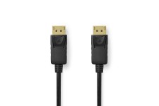 DisplayPort-Kabel | DisplayPort Male | DisplayPort Male | 8K@60Hz | Verguld | 2.00 m | Rond | PVC | Zwart | Label