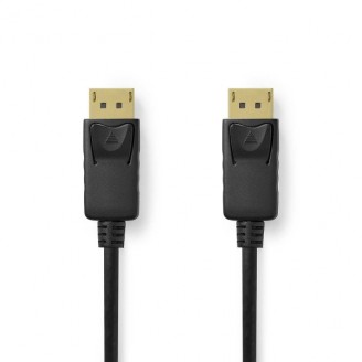 DisplayPort-Kabel | DisplayPort Male | DisplayPort Male | 8K@60Hz | Vernikkeld | 2.00 m | Rond | PVC | Zwart | Label