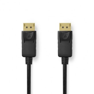 DisplayPort-Kabel | DisplayPort Male | DisplayPort Male | 8K@60Hz | Vernikkeld | 3.00 m | Rond | PVC | Zwart | Label