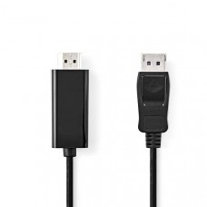 DisplayPort-Kabel | DisplayPort Male | HDMI Connector | 1080p | Vernikkeld | 2.00 m | Rond | PVC | Zwart | Label