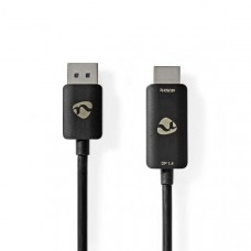 DisplayPort-Adapter | DisplayPort Male | HDMI Connector | 8K@30Hz | Vernikkeld | Recht | 1.80 m | Rond | TPE | Zwart | Label