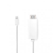 Mini DisplayPort-Kabel | DisplayPort 1.2 | Mini-DisplayPort Male | HDMIT Connector | 21.6 Gbps | Vernikkeld | 2.00 m | Rond | PVC | Wit | Label