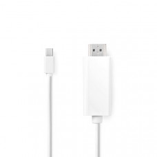 Mini DisplayPort-Kabel | DisplayPort 1.2 | Mini-DisplayPort Male | HDMI Connector | 21.6 Gbps | Vernikkeld | 2.00 m | Rond | PVC | Wit | Label