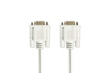 SeriÃ«le Kabel | D-SUB 9-Pins Male | D-SUB 9-Pins Male | Vernikkeld | 2.00 m | Rond | PVC | Ivoor | Label