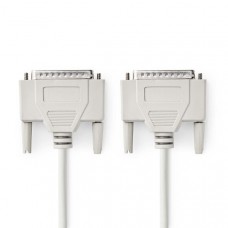 SeriÃ«le Kabel | D-SUB 25-Pins Male | D-SUB 25-Pins Male | Vernikkeld | 2.00 m | Rond | PVC | Ivoor | Label