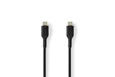 USB-Kabel | USB 2.0 | USB-CT Male | USB-CT Male | 240 W | 480 Mbps | Vernikkeld | 2.00 m | Rond | PVC | Zwart | Label