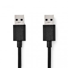 USB-Kabel | USB 3.2 Gen 1 | USB-A Male | USB-A Male | 5 Gbps | Vernikkeld | 2.00 m | Rond | PVC | Zwart | Label