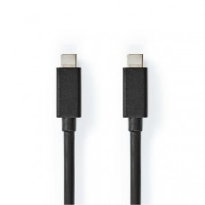 USB-Kabel | USB 3.2 Gen 2 | USB-CT Male | USB-CT Male | 100 W | 4K@60Hz | 20 Gbps | Vernikkeld | 1.00 m | Rond | PVC | Zwart | Label