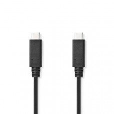 USB-Kabel | USB 3.2 Gen 2 | USB-CT Male | USB-CT Male | 240 W | 8K@30Hz | 20 Gbps | Vernikkeld | 1.00 m | Rond | PVC | Zwart | Label