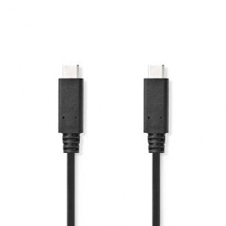 USB-Kabel | USB 3.2 Gen 2 | USB-CT Male | USB-CT Male | 240 W | 8K@30Hz | 20 Gbps | Vernikkeld | 1.00 m | Rond | PVC | Zwart | Label