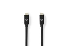 USB-Kabel | USB 4.0 Gen 2x2 | USB-CT Male | USB-CT Male | 240 W | 8K@60Hz | 20 Gbps | Vernikkeld | 2.00 m | Rond | PVC | Zwart | Label