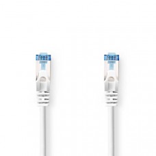 CAT6a netwerkkabel | S/FTP | RJ45 Male | RJ45 Male | 0.50 m | Snagless | Rond | LSZH | Wit | Label