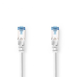CAT6a netwerkkabel | S/FTP | RJ45 Male | RJ45 Male | 0.50 m | Snagless | Rond | LSZH | Wit | Label