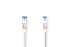 CAT6a netwerkkabel | S/FTP | RJ45 Male | RJ45 Male | 15.0 m | Snagless | Rond | LSZH | Wit | Label