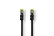 CAT7 Netwerkkabel | S/FTP | RJ45 Male | RJ45 Male | 0.25 m | Snagless | Rond | LSZH | Zwart | Label