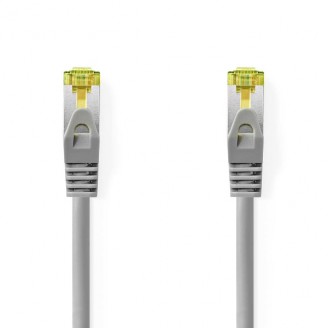 Cat 8.1 Netwerkkabel | S/FTP | RJ45 Male | RJ45 Male | 0.50 m | Rond | LSZH | Grijs | Label