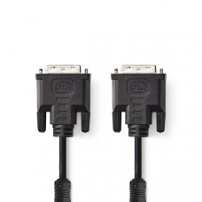 DVI-Kabel | DVI-I 24+5-Pin Male | DVI-I 24+5-Pin Male | 2560x1600 | Vernikkeld | 2.00 m | Recht | PVC | Zwart | Polybag