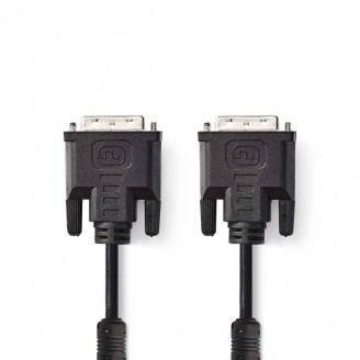 DVI-Kabel | DVI-I 24+5-Pin Male | DVI-I 24+5-Pin Male | 2560x1600 | Vernikkeld | 2.00 m | Recht | PVC | Zwart | Polybag