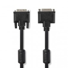 DVI-Kabel | DVI-I 24+5-Pin Male | DVI-I 24+5-Pins Female | 2560x1600 | Vernikkeld | 2.00 m | Recht | PVC | Zwart | Polybag