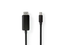 Mini DisplayPort-Kabel | DisplayPort 1.4 | Mini-DisplayPort Male | HDMI Connector | 48 Gbps | Vernikkeld | 2.00 m | Rond | PVC | Zwart | Envelop