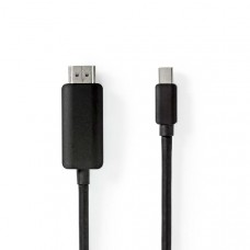 Mini DisplayPort-Kabel | DisplayPort 1.4 | Mini-DisplayPort Male | HDMI Connector | 48 Gbps | Vernikkeld | 2.00 m | Rond | PVC | Zwart | Envelop