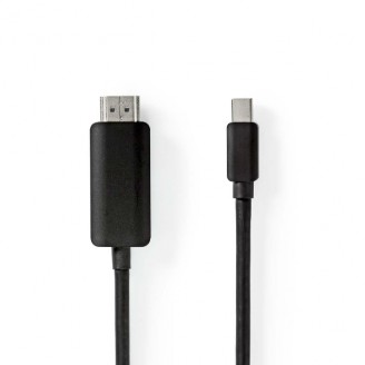 Mini DisplayPort-Kabel | DisplayPort 1.4 | Mini-DisplayPort Male | HDMI Connector | 48 Gbps | Vernikkeld | 2.00 m | Rond | PVC | Zwart | Envelop