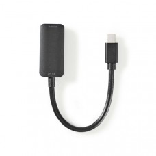 Mini DisplayPort-Kabel | DisplayPort 1.4 | Mini-DisplayPort Male | HDMI Output | 48 Gbps | Vernikkeld | 0.20 m | Rond | PVC | Zwart | Polybag