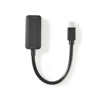Mini DisplayPort-Kabel | DisplayPort 1.4 | Mini-DisplayPort Male | HDMIT Output | 48 Gbps | Vernikkeld | 0.20 m | Rond | PVC | Zwart | Polybag
