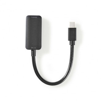 Mini DisplayPort-Kabel | DisplayPort 1.4 | Mini-DisplayPort Male | HDMI Output | 48 Gbps | Vernikkeld | 0.20 m | Rond | PVC | Zwart | Polybag