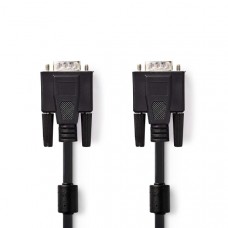 VGA-Kabel | VGA Male | VGA Male | Vernikkeld | Maximale resolutie: 1280x768 | 10.0 m | Rond | ABS | Zwart | Envelop