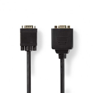 VGA-Kabel | VGA Male | 2x VGA Female | Verguld | Maximale resolutie: 1280x768 | 0.20 m | Rond | ABS | Zwart | Envelop