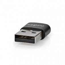 USB-A Adapter | USB 2.0 | USB-A Male | USB-CT Female | 480 Mbps | Rond | Vernikkeld | Zwart | Doos