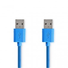 USB-Kabel | USB 3.2 Gen 1 | USB-A Male | USB-A Male | 5 Gbps | Vernikkeld | 2.00 m | Rond | PVC | Blauw | Envelop