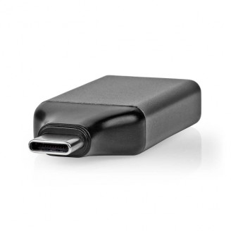 USB-CT Adapter | USB 3.2 Gen 1 | USB-CT Male | DisplayPort Female | 4K@60Hz | Rond | Vernikkeld | Grijs / Zwart | Envelop