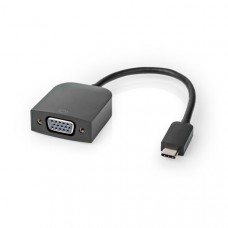 USB-CT Adapter | USB 3.2 Gen 1 | USB-CT Male | VGA Female 15p | 1920x1200 | 5 Gbps | 0.20 m | Rond | Vernikkeld | PVC | Zwart | Polybag