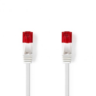 CAT6 Netwerkkabel | RJ45 Male | RJ45 Male | U/UTP | 3.00 m | Snagless | Plat | PVC | Wit | Envelop