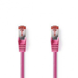 CAT6 Netwerkkabel | RJ45 Male | RJ45 Male | S/FTP | 15.0 m | Rond | LSZH | Roze | Polybag