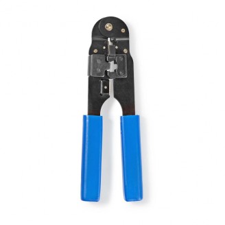 Krimptang | CAT5 / CAT5e / CAT6 / CAT6a / RJ45 | Snijden / Strippen / Tang | ABS / Staal | Blauw