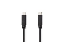 USB-Kabel | USB 3.2 Gen 2 | USB-CT Male | USB-CT Male | 15 W | 10 Gbps | Vernikkeld | 1.00 m | Rond | PVC | Zwart | Label