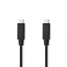 USB-Kabel | USB 3.2 Gen 2 | USB-CT Male | USB-CT Male | 15 W | 10 Gbps | Vernikkeld | 1.00 m | Rond | PVC | Zwart | Label