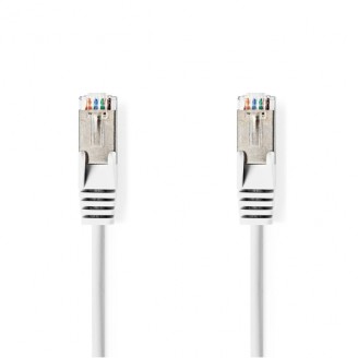 CAT6a netwerkkabel | SF/UTP | RJ45 Male | RJ45 Male | 7.50 m | Rond | PVC | Wit | Label