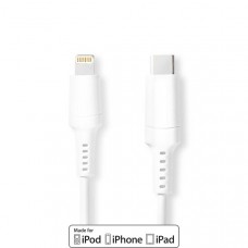 Lightning Kabel | USB 2.0 | Apple Lightning 8-Pins | USB-CT Male | 480 Mbps | Vernikkeld | 1.00 m | Rond | PVC | Wit | Doos