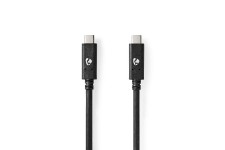 USB-Kabel | USB 3.2 Gen 2 | USB-CT Male | USB-CT Male | 100 W | 4K@60Hz | 10 Gbps | Vernikkeld | 1.00 m | Rond | PVC | Zwart | Doos