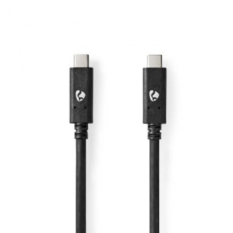 USB-Kabel | USB 3.2 Gen 2 | USB-CT Male | USB-CT Male | 100 W | 4K@60Hz | 10 Gbps | Vernikkeld | 1.00 m | Rond | PVC | Zwart | Doos