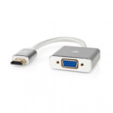 VGA-Adapter | HDMI Connector | VGA Female 15p | Verguld | Recht | Aluminium | Zilver | Cover Window Box