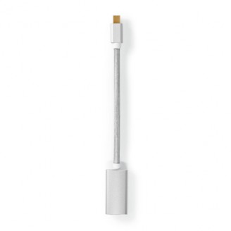 Mini DisplayPort-Kabel | DisplayPort 1.2 | Mini-DisplayPort Male | HDMIT Output | 21.6 Gbps | Verguld | 0.20 m | Rond | Gevlochten | Zilver | Cover Window Box