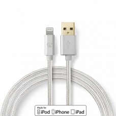 Lightning Kabel | USB 2.0 | Apple Lightning 8-Pins | USB-A Male | 480 Mbps | Verguld | 2.00 m | Rond | Gevlochten / Nylon | Aluminium | Cover Window Box