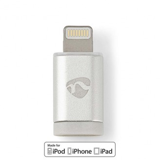 Lightning-Adapter | Apple Lightning 8-Pins | USB Micro-B Female | Verguld | Rond | Aluminium